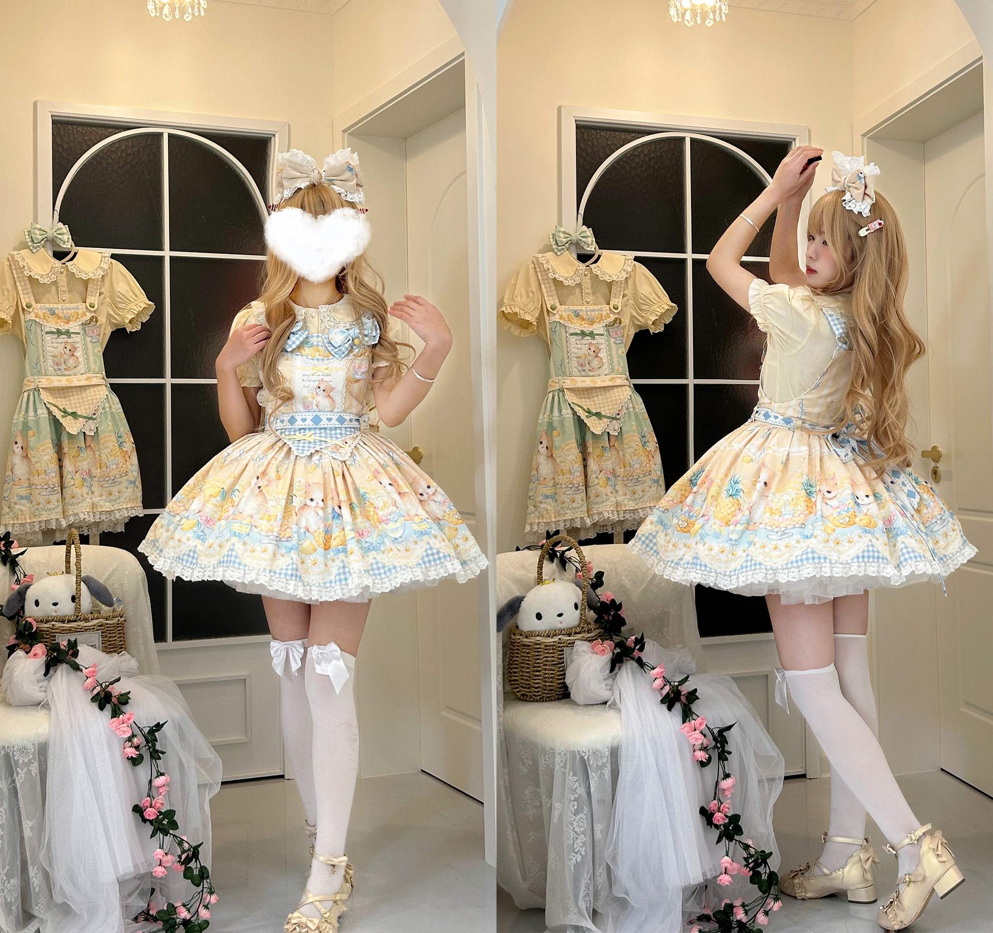 Pineapple Mew Lolita Sweet Print Dress