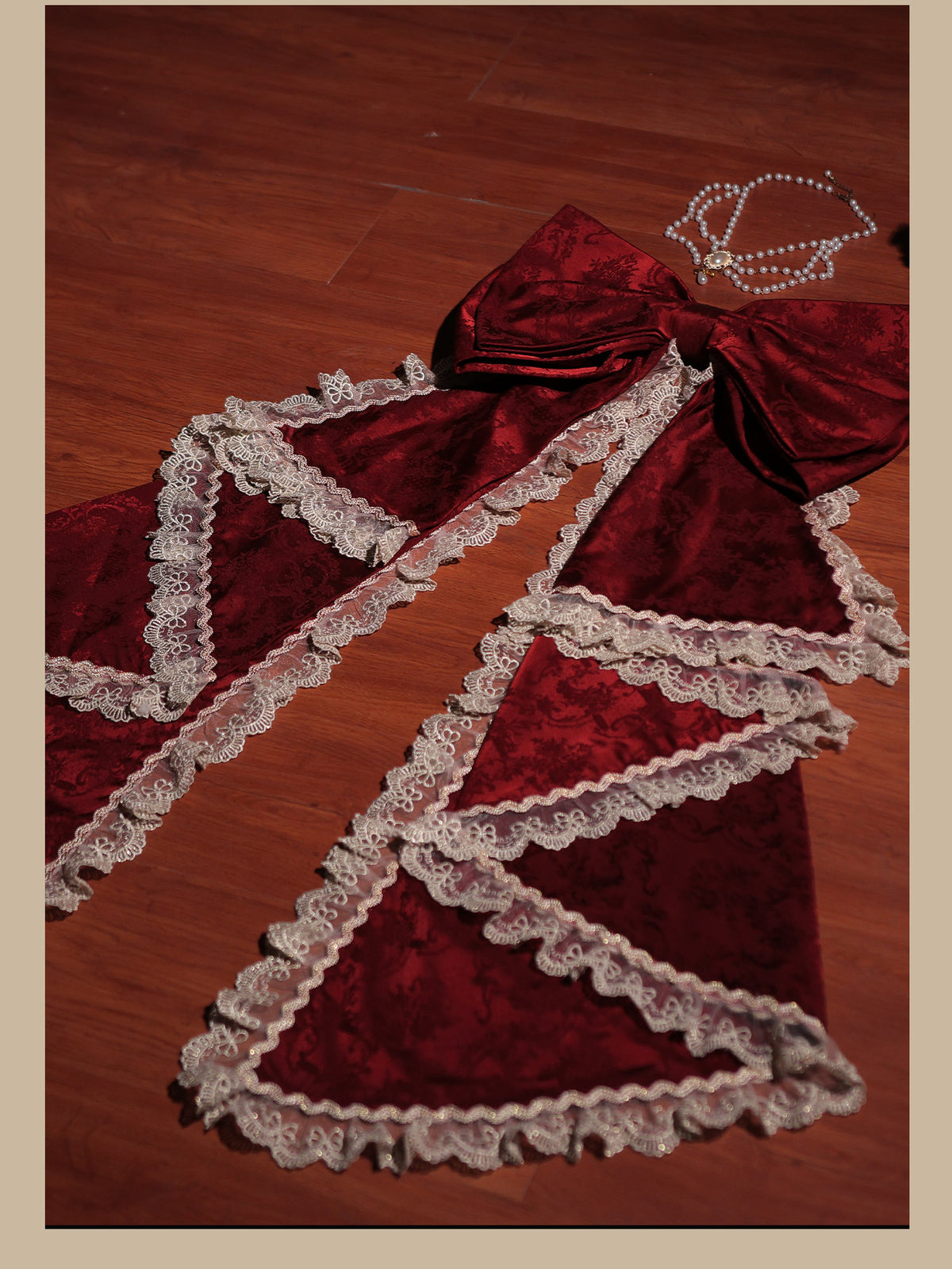 Scarlet Overture Gorgeous Red‑Gold Lolita Bridal Dress
