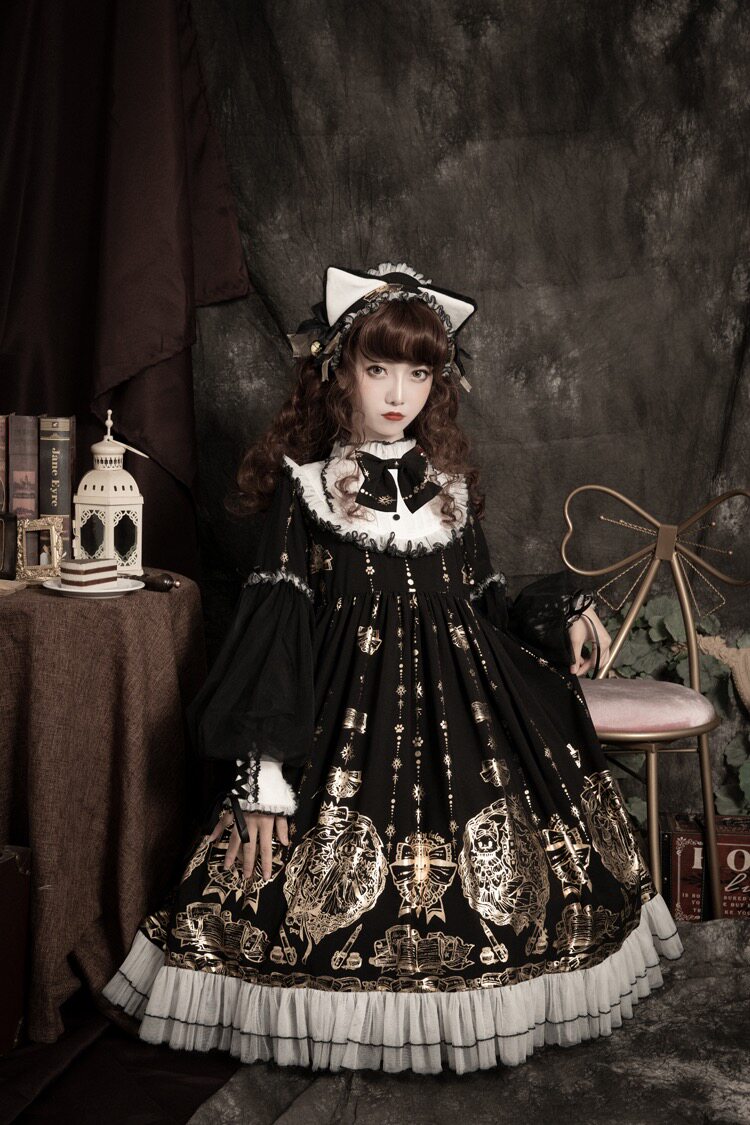 Gilded Fairy Town Lolita Original Printed OP Dress