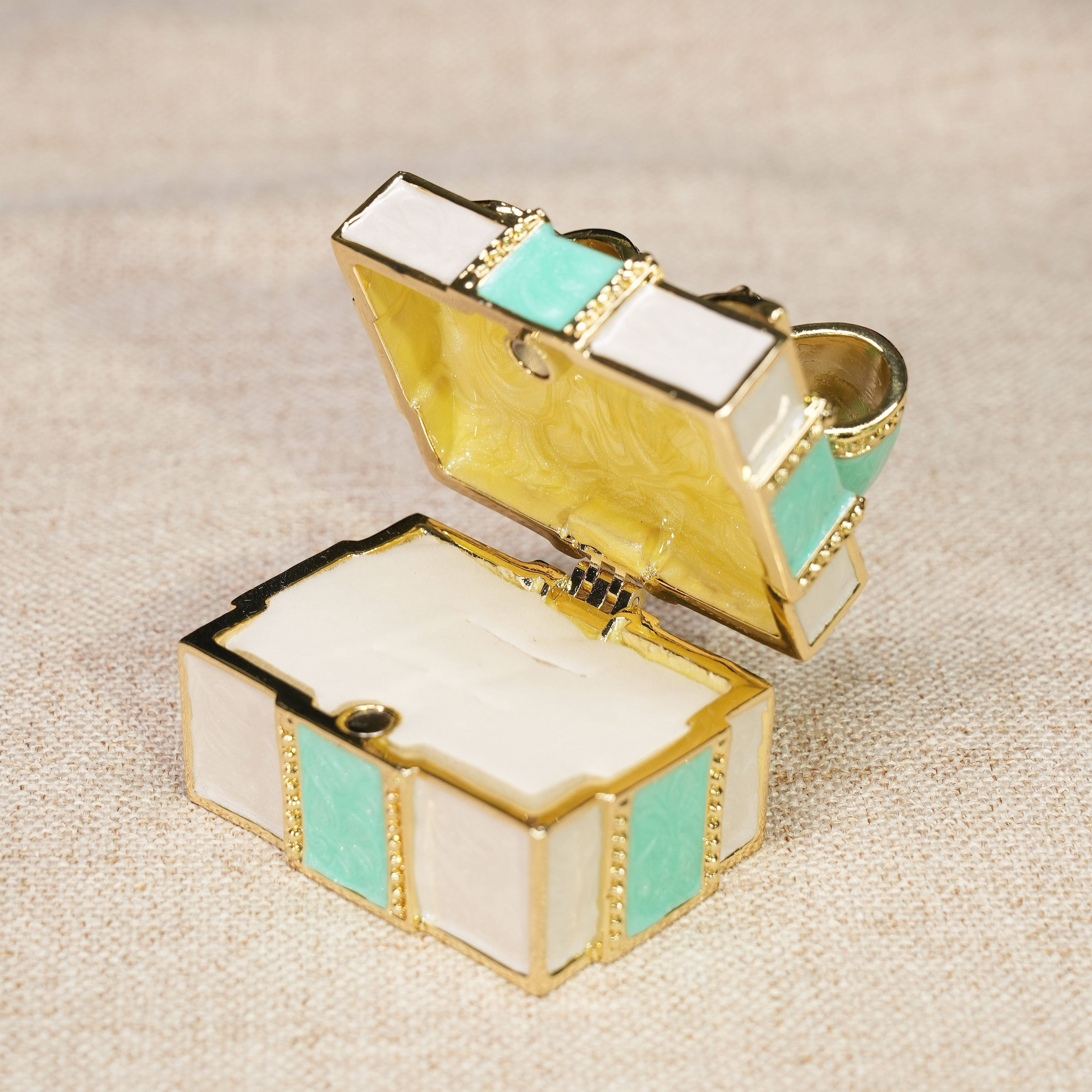 Gift Box-Shaped Enamel Jewelry Box Lolita Decor Gift Large