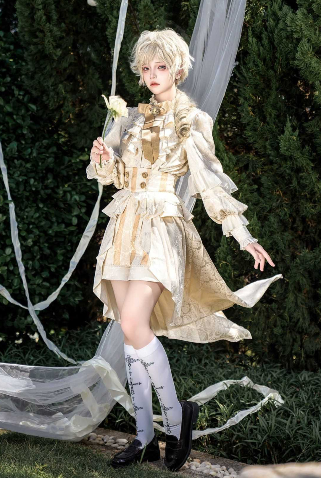 Lolita Court Prince Ouji Outfit with Suspender Pants LO1003