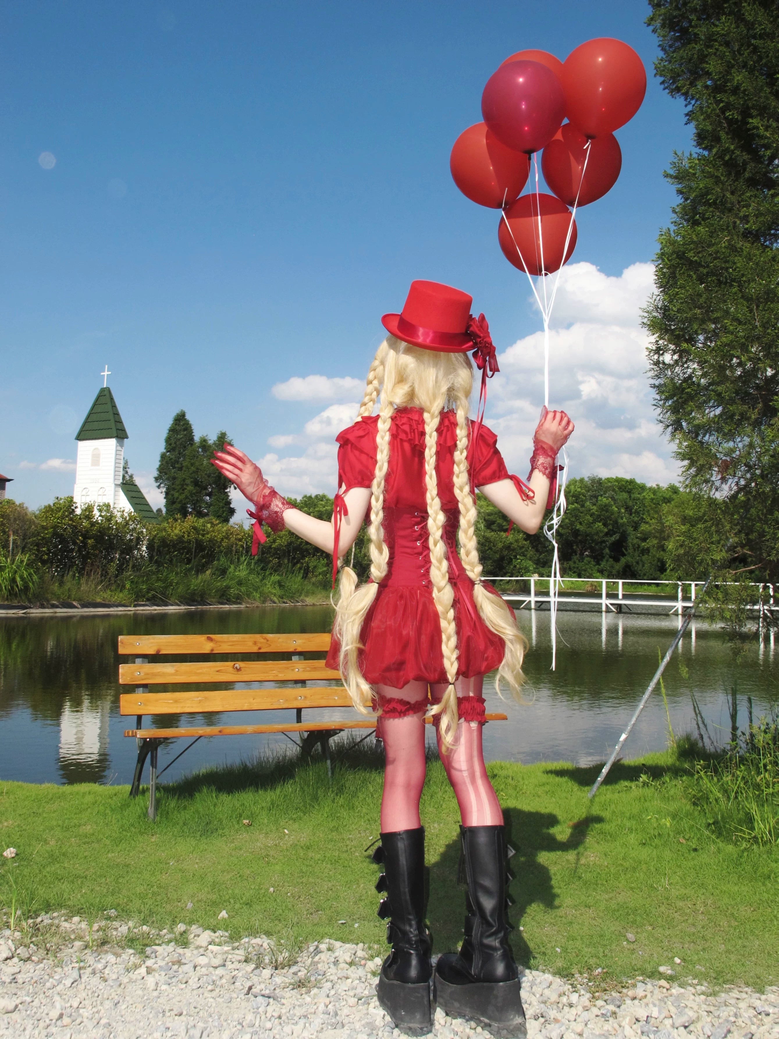 WONKA Gothic Lolita Red Top & Shorts Set