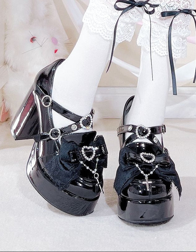 Туфли на шнуровке в стиле Лолита Мил Харадзюку, модель LE5014