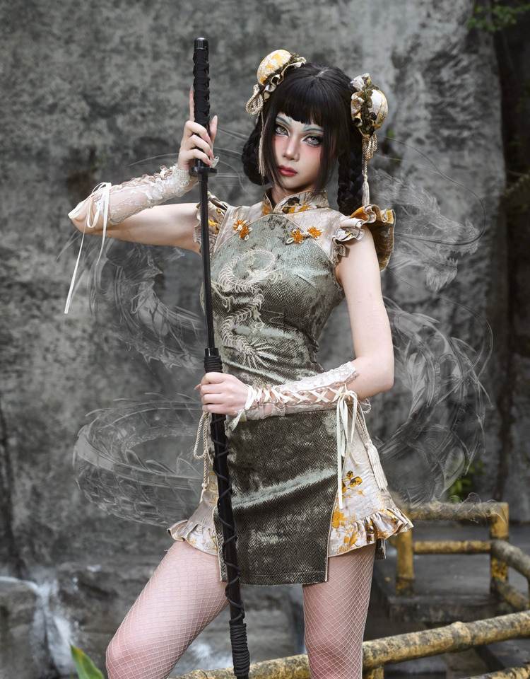Lolita Modern Snake Pattern Dress LG1029