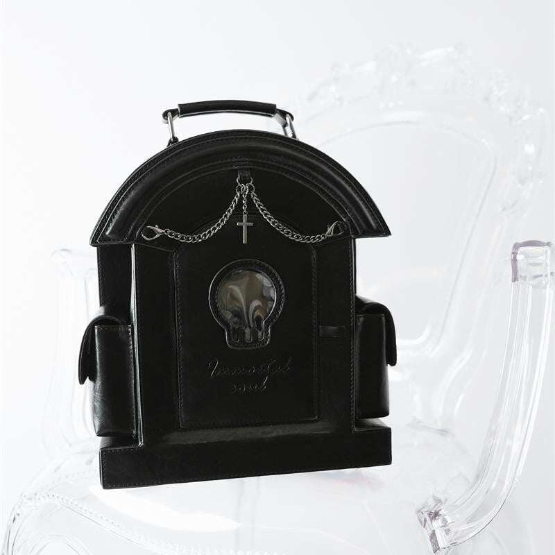 Gothic Lolita Skull Tombstone Shaped Doll Bag