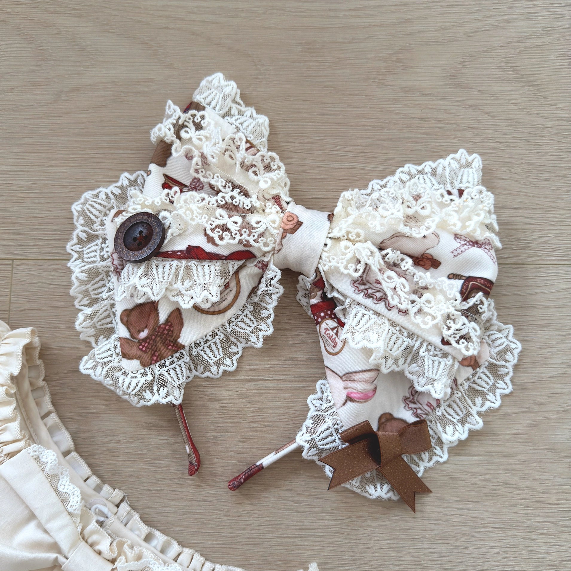 Teddy Bear Daily News Sweet Vintage Lolita Dress JSK OP