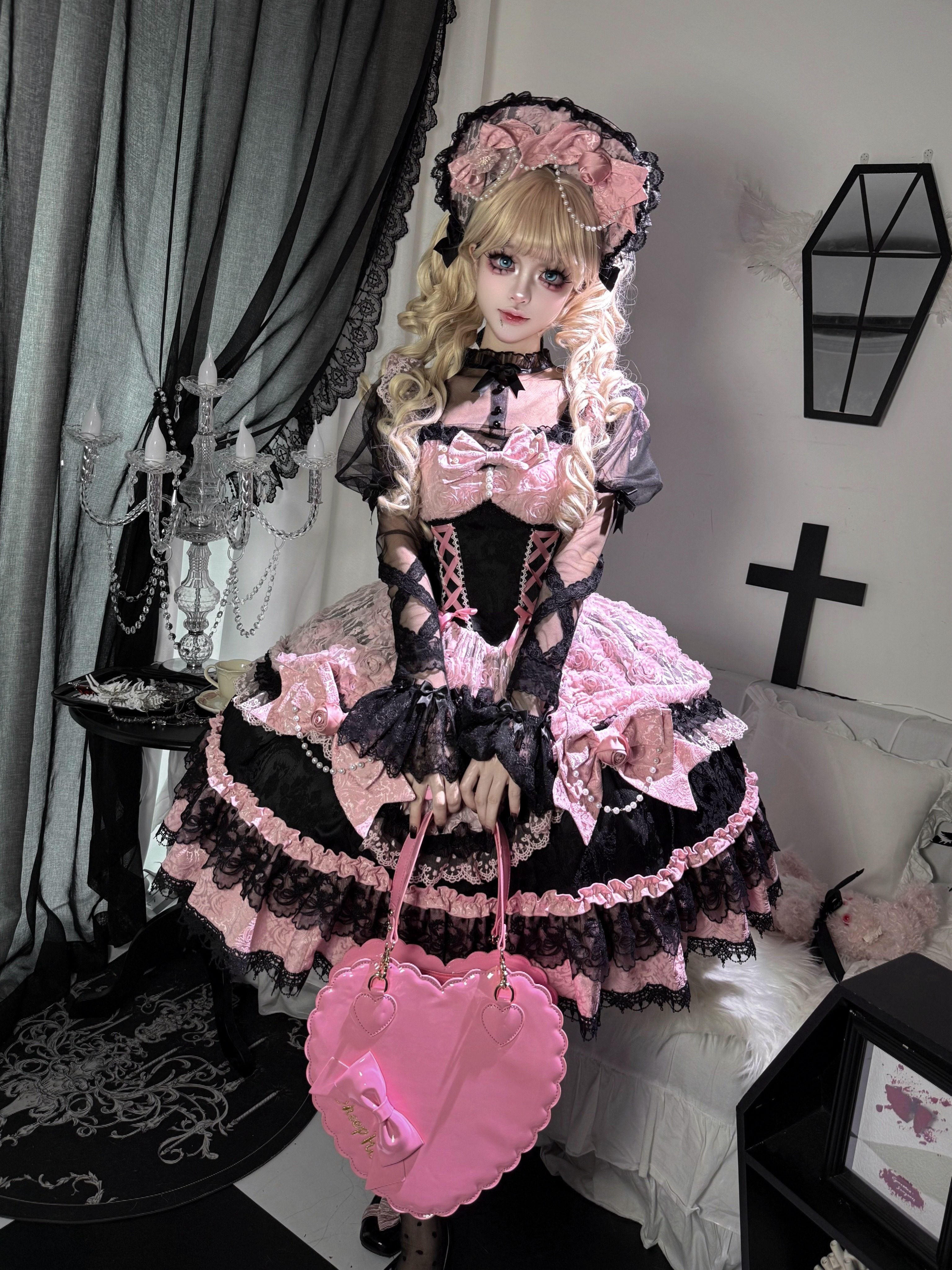 Rose Princess Lolita Pink JSK Dress