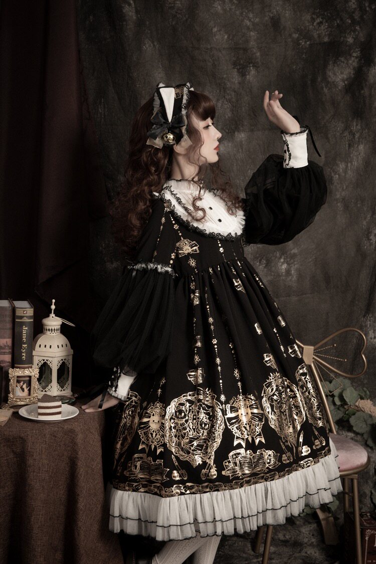 Gilded Fairy Town Lolita Original Printed OP Dress