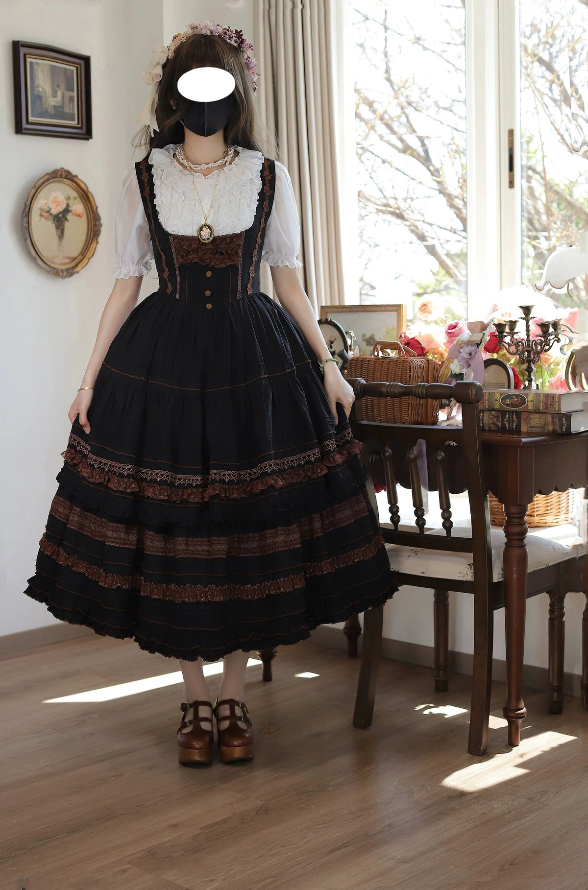 Margaret's Daisy V-Waist Bust-Support Classical Lolita JSK Dress