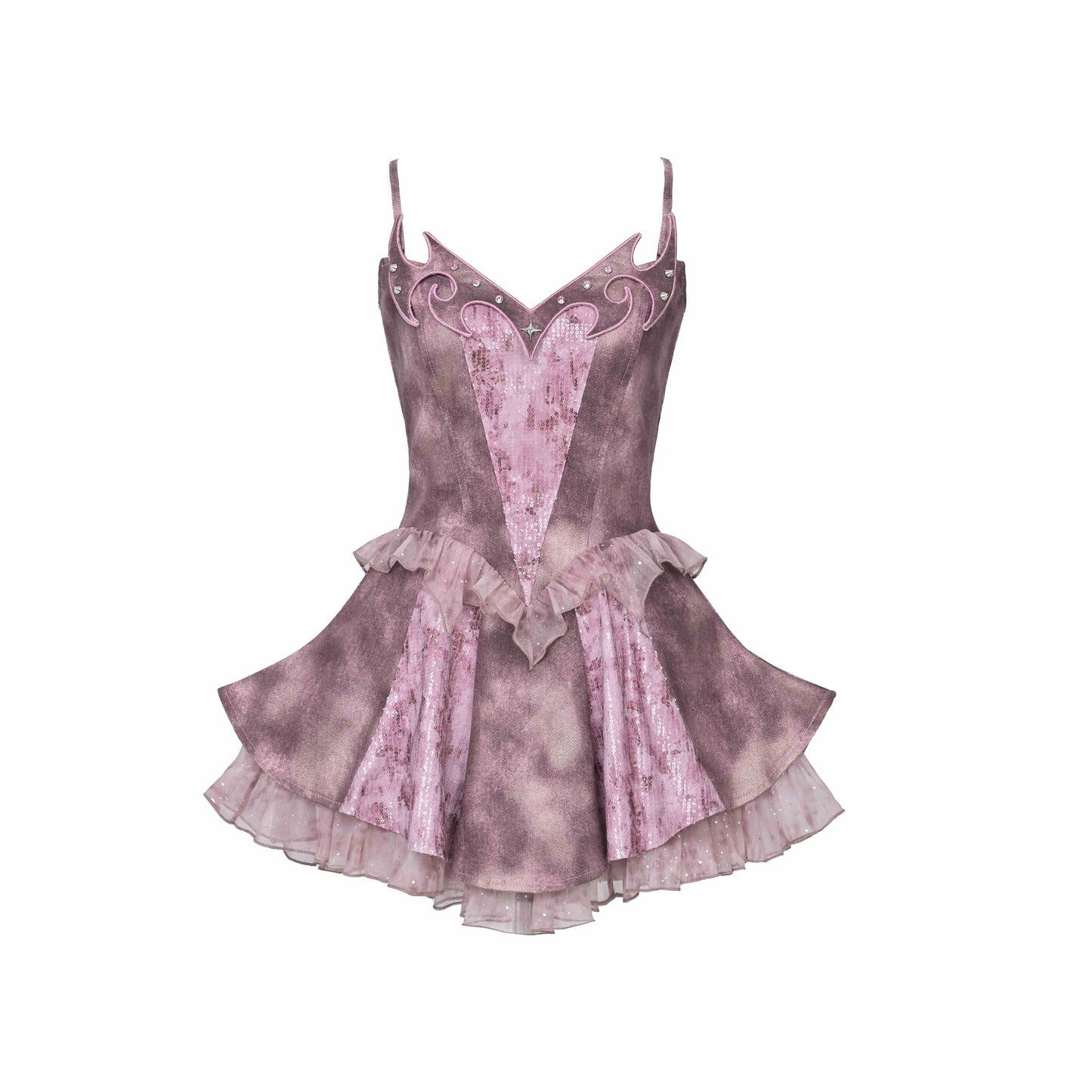 Y2K Edgy Rivet Denim Set with Leg Harness LE1021