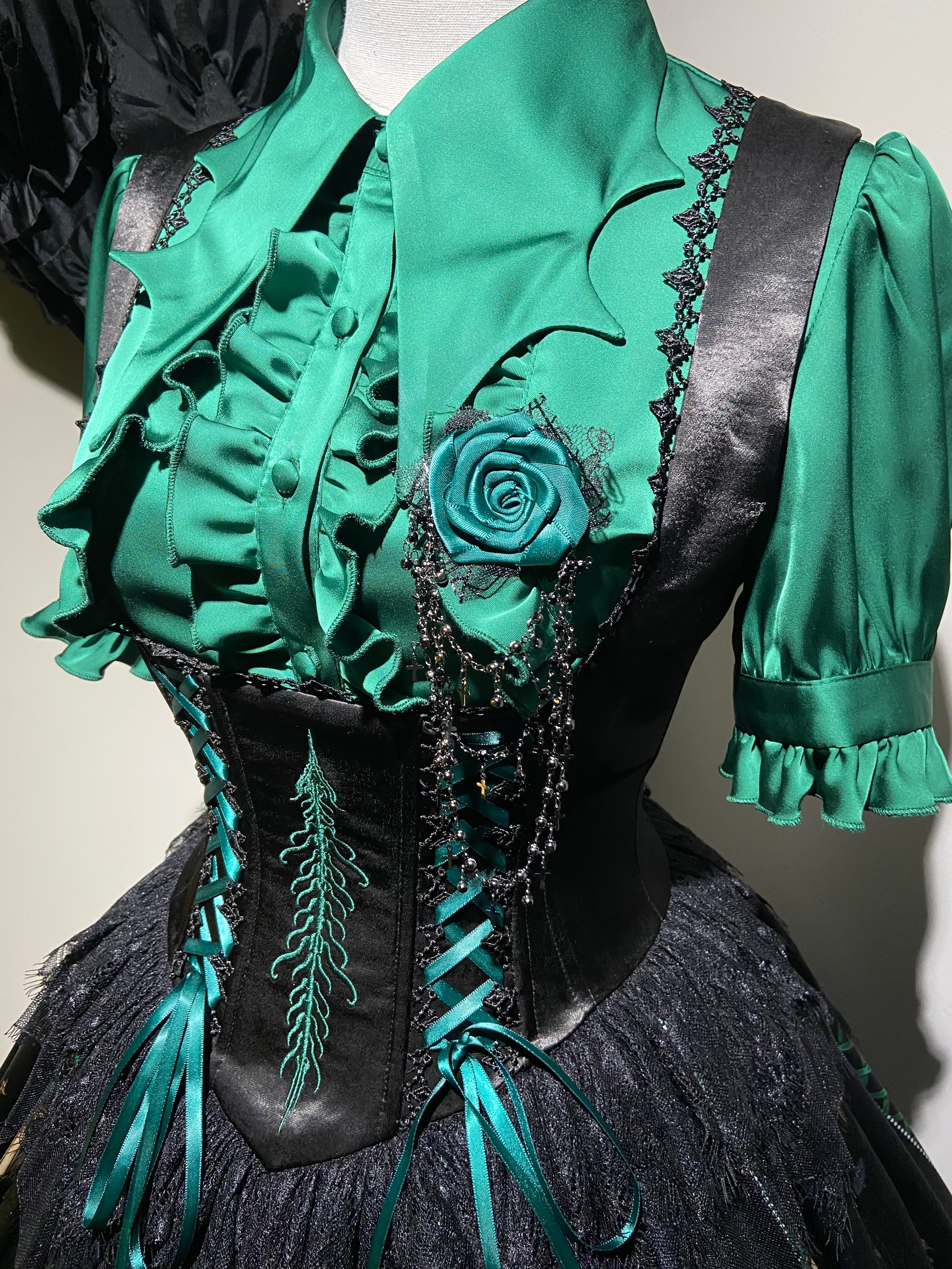 Blood Laboratory Green Skull Potion Print Gothic Lolita Long JSK