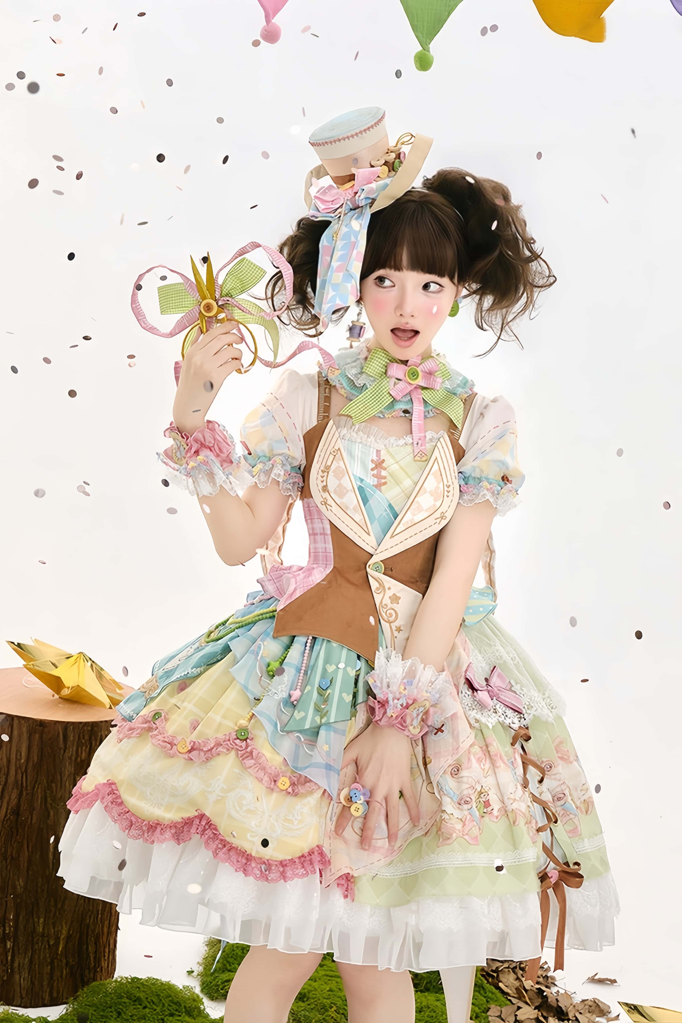 Infinity Warmth Art of Tailoring Lolita Spliced OP Full Set