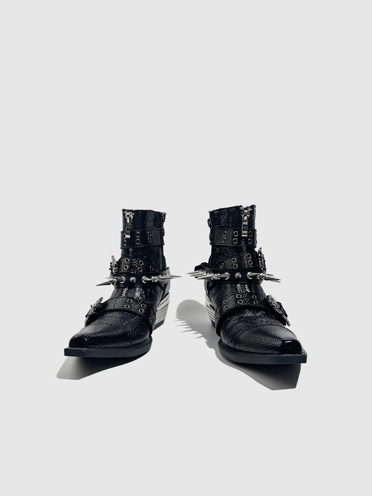 Studded Dark Gothic Punk‑Style Combat Ankle Boots
