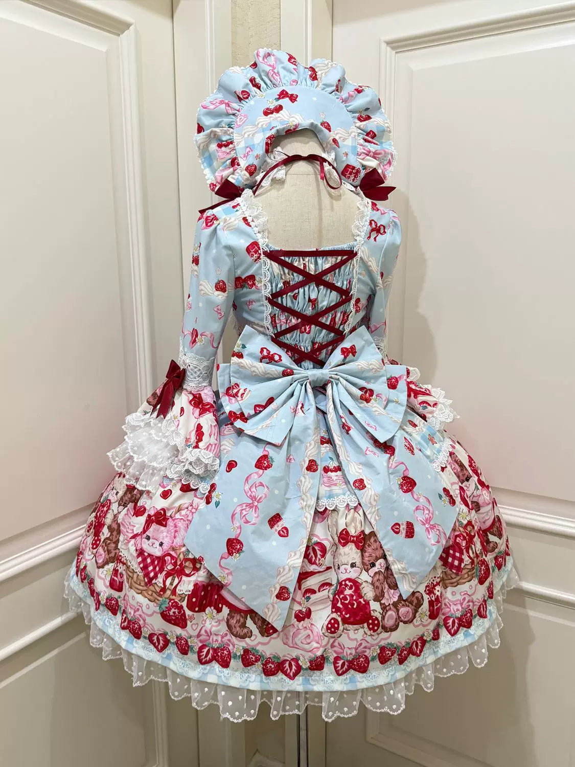 Sweet Berry Rabbit Bear Long Sleeve Sweet Lolita OP Dress