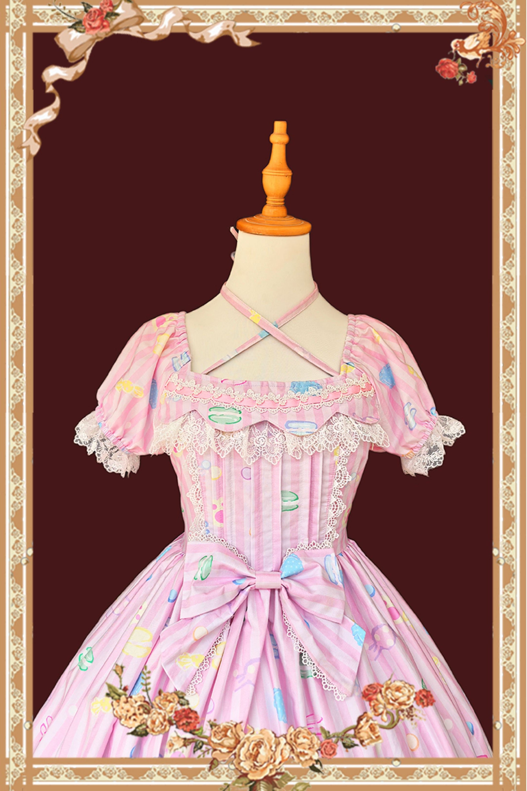 Macaron Dolly House Candy Print Sweet Lolita OP Dress
