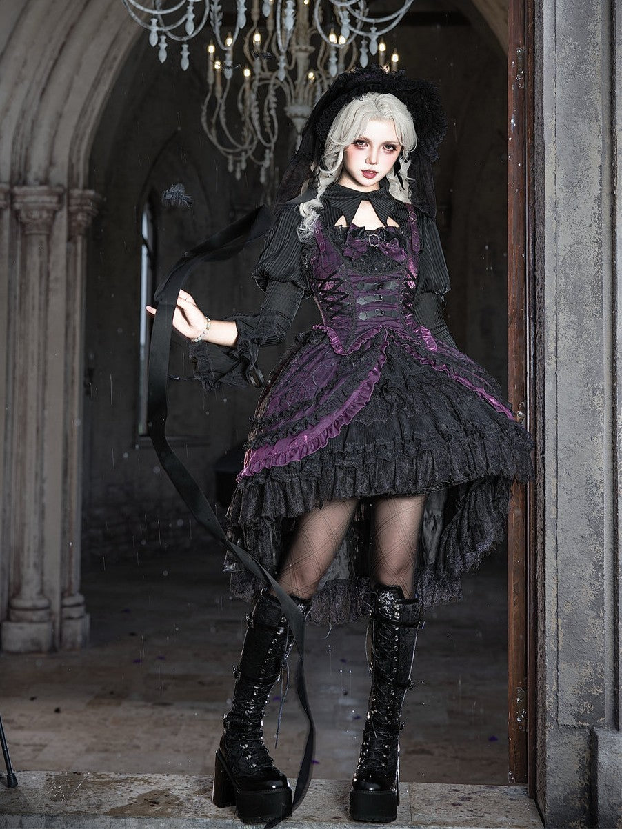Purple Spider Magic Lolita Dark Gothic Train Dress