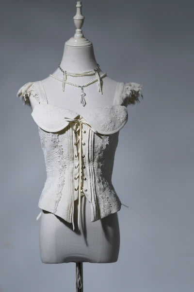 Van Gogh Almond Blossom Vintage Strapless Organza Dress / Corset & Skirt Set
