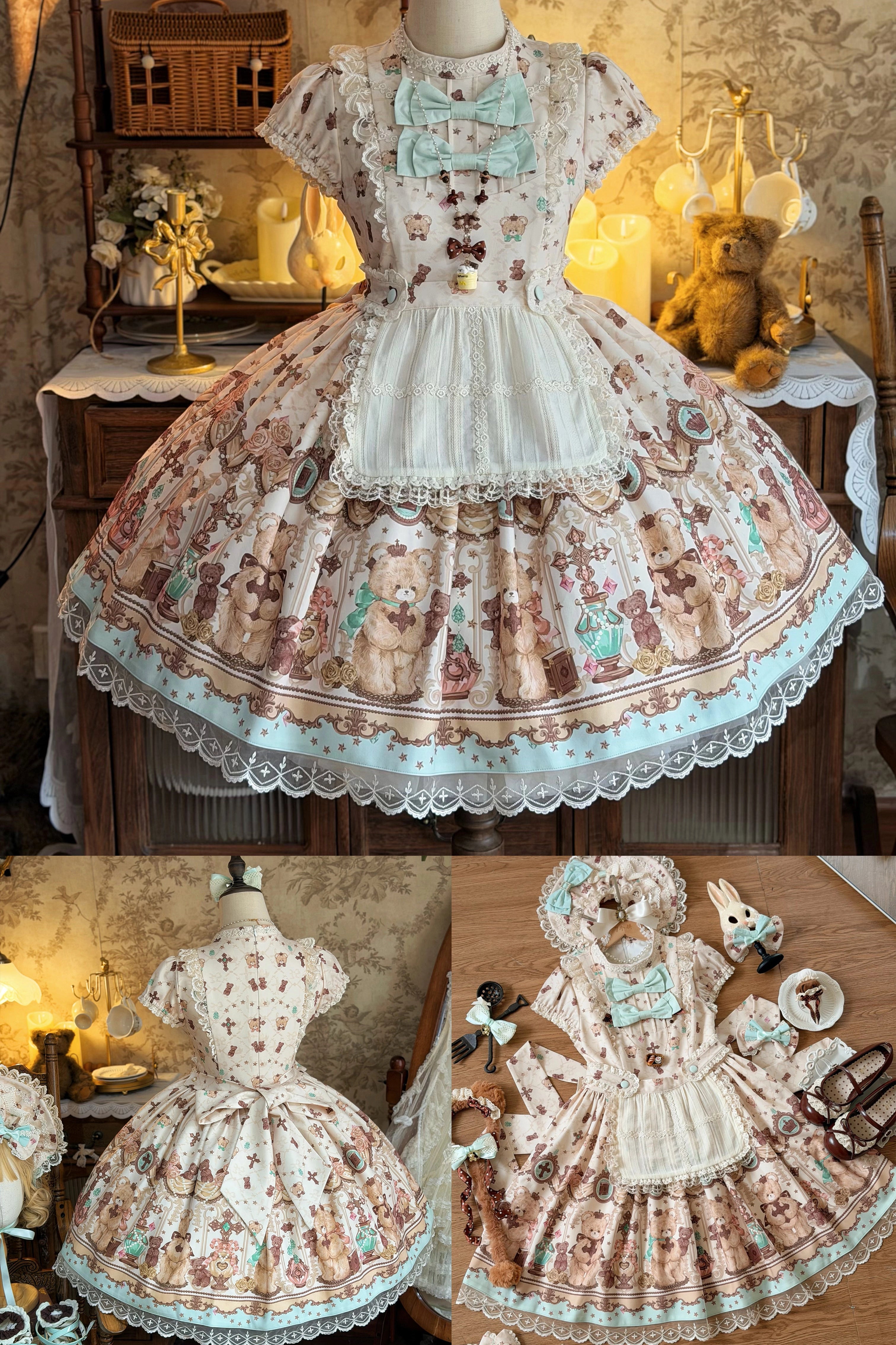 Cross Bear Sweet Vintage Original Lolita JSK and OP Dress Series
