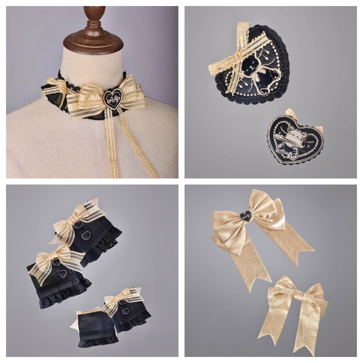 Black Sugar Bear Lolita Black & Gold Dress