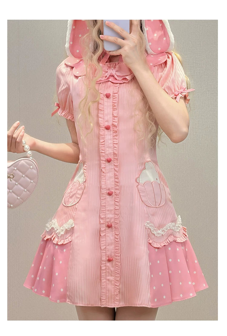 Tea Break Rabbit Sweet Polka Dot Lolita JSK or OP Dress