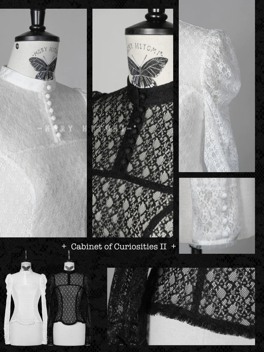 Cabinet Of Curiosities II Dark Gothic Butterfly Lace Inner Top