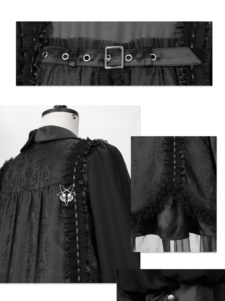 Tin Doll Black & White Gothic Lolita Lace Dress