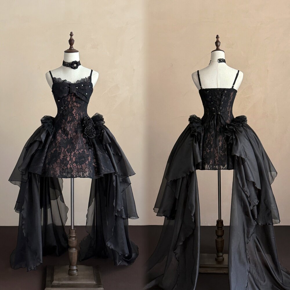 Upper East Maidens Gothic Bridal Long Train Lolita JSK Dress