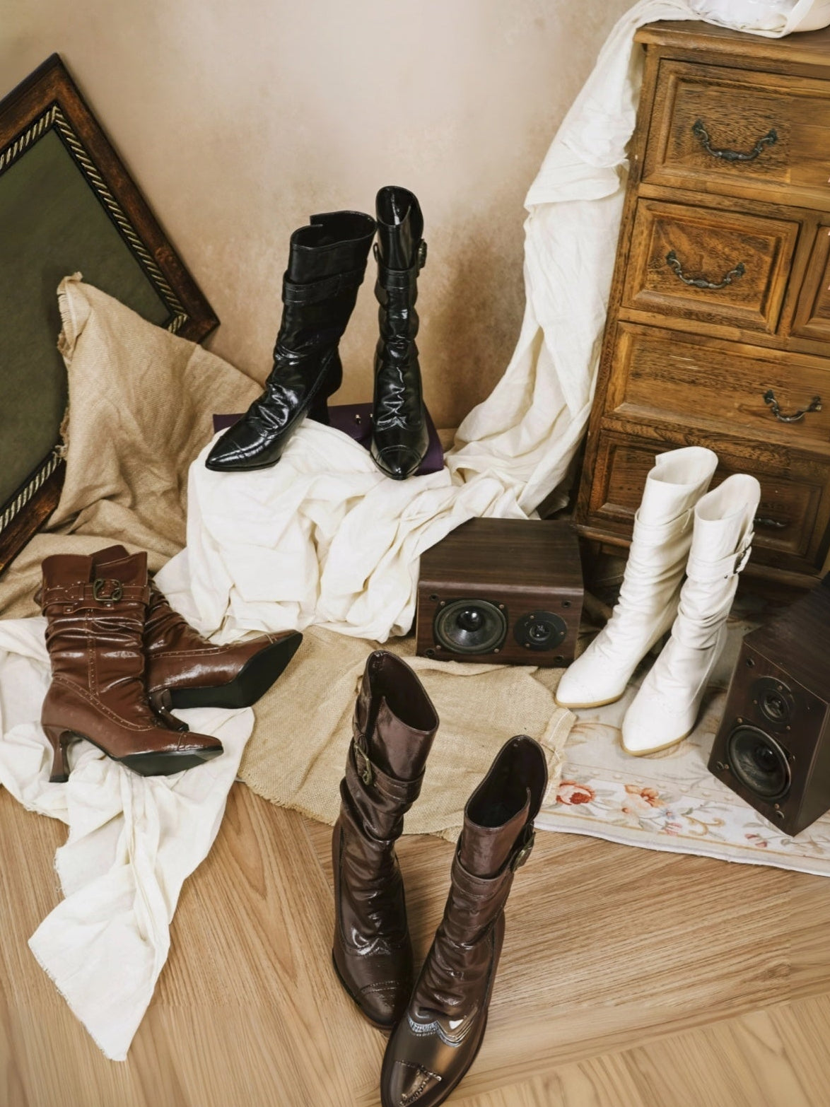 Paris Old‑Dream Vintage Elegant Classical Lolita High‑Heel Boots