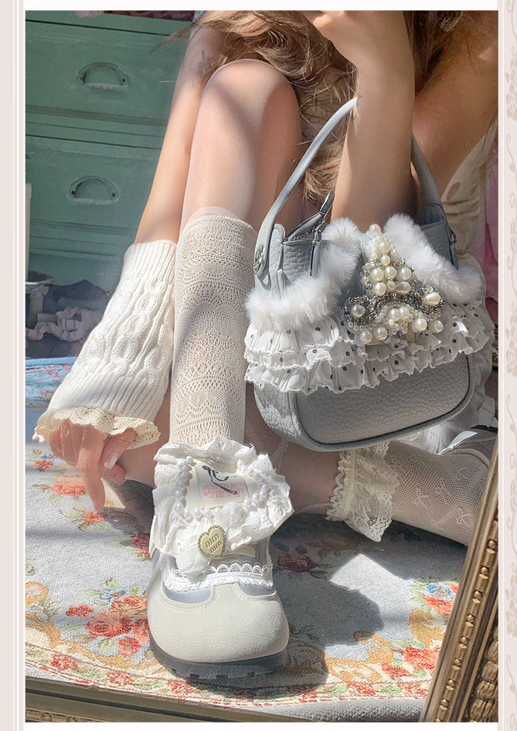 Lolita Bow Patchwork Flat Shoes LE5004