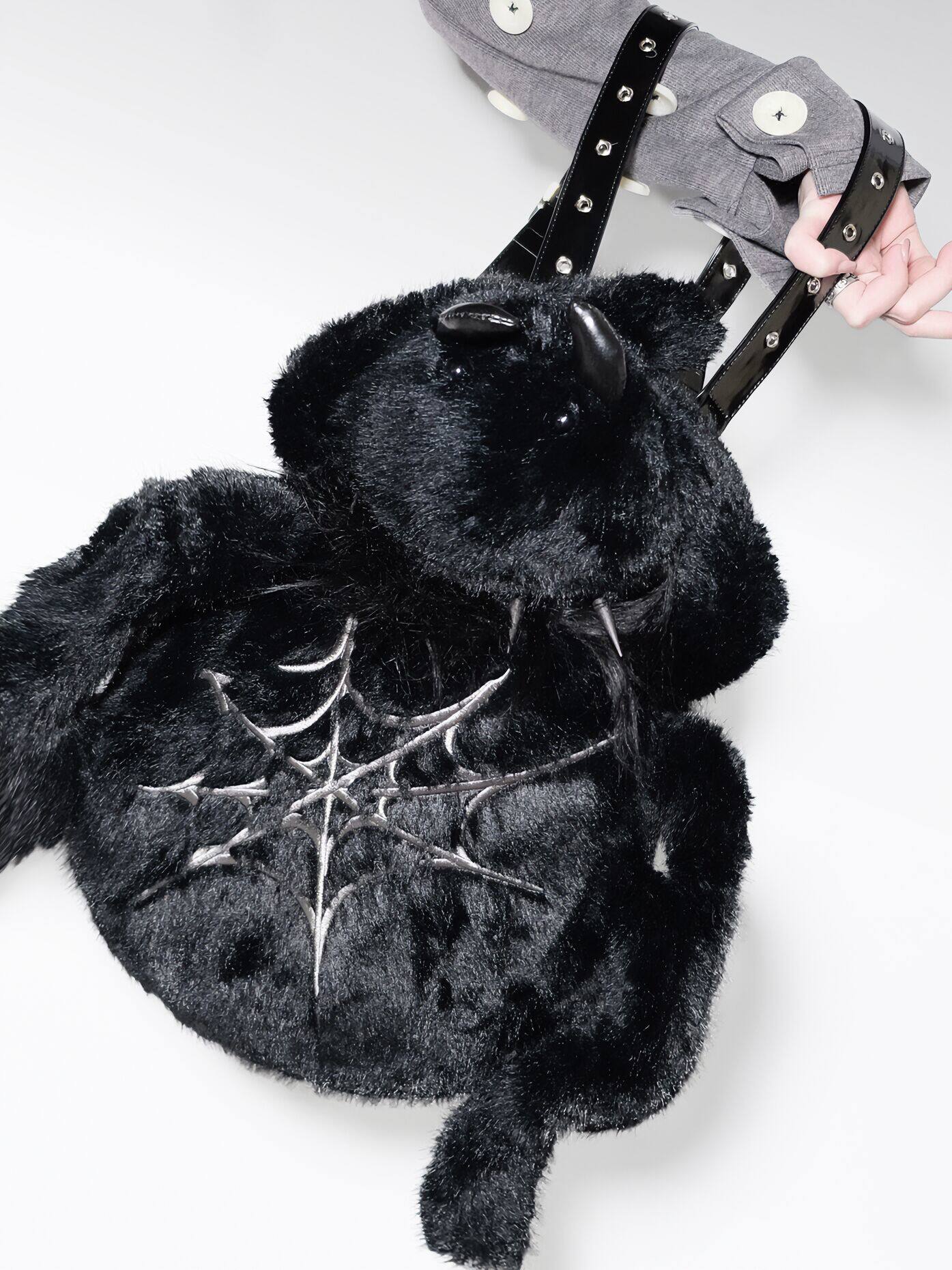 Dark Spider Bag Y2K Punk Dark Spider Leah Plush Spider Bag