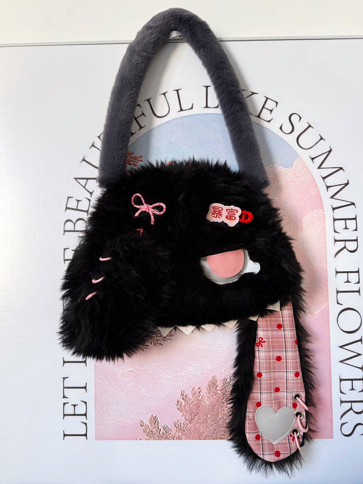 Magnetic Bunny Ear Plush Lolita Shoulder Bag with Chain