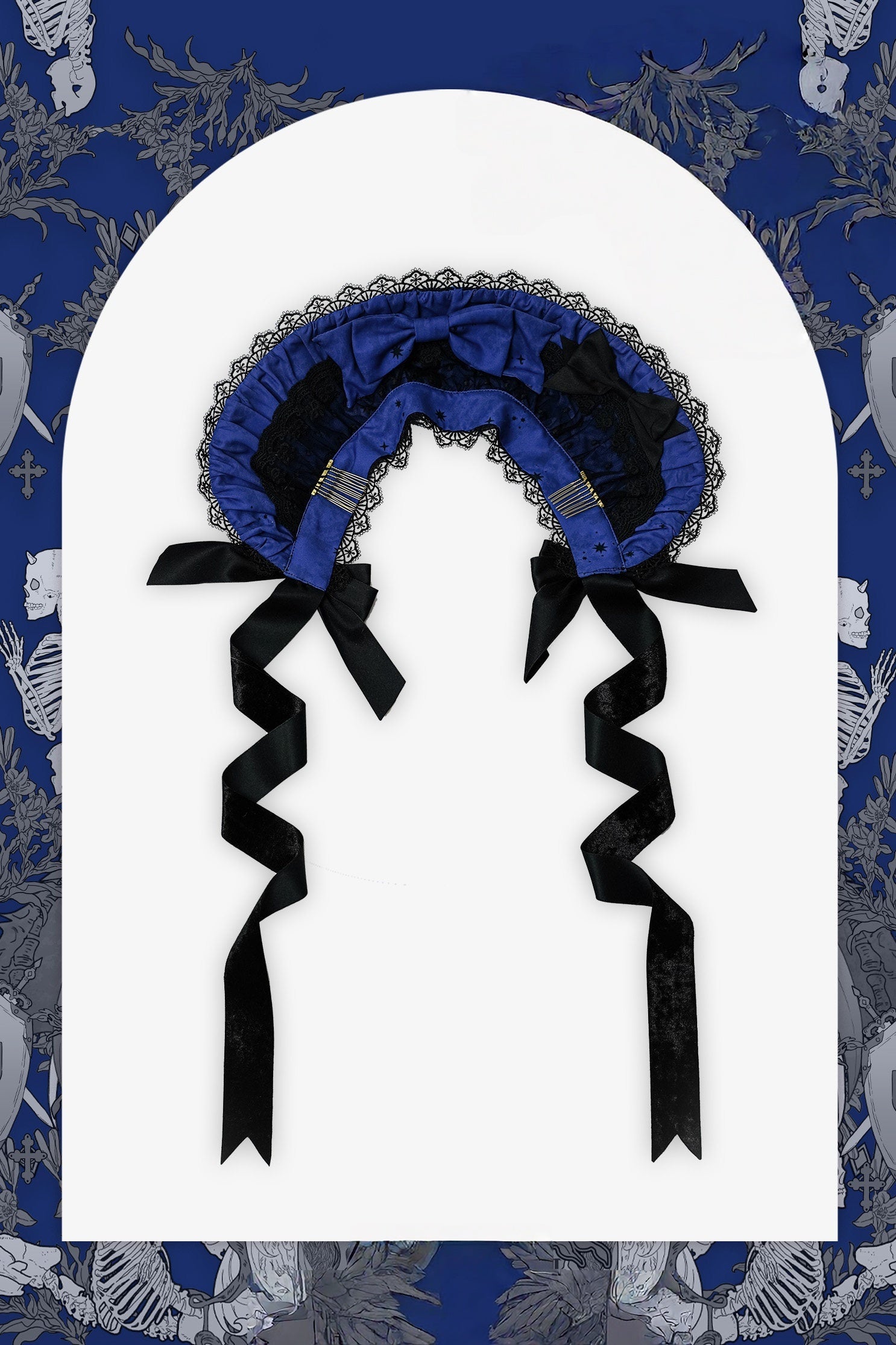 Dragon Bone Lily Lolita Gothic Blue OP Dress