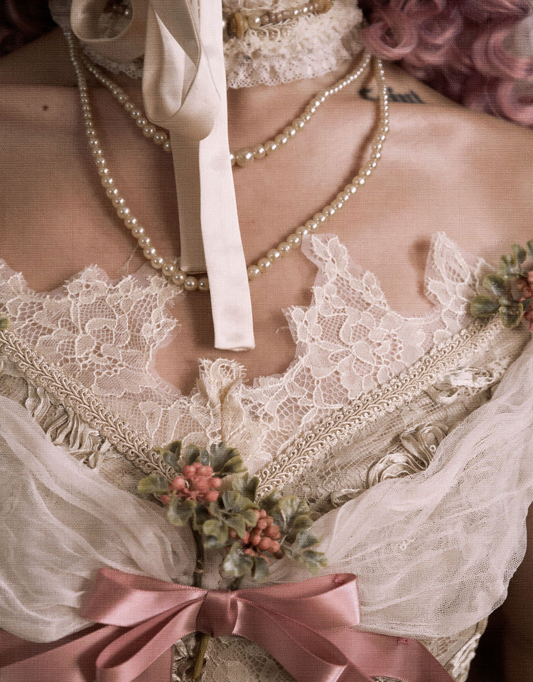 Cupid's Poem Casket Rococo Corset & Train Dress Set