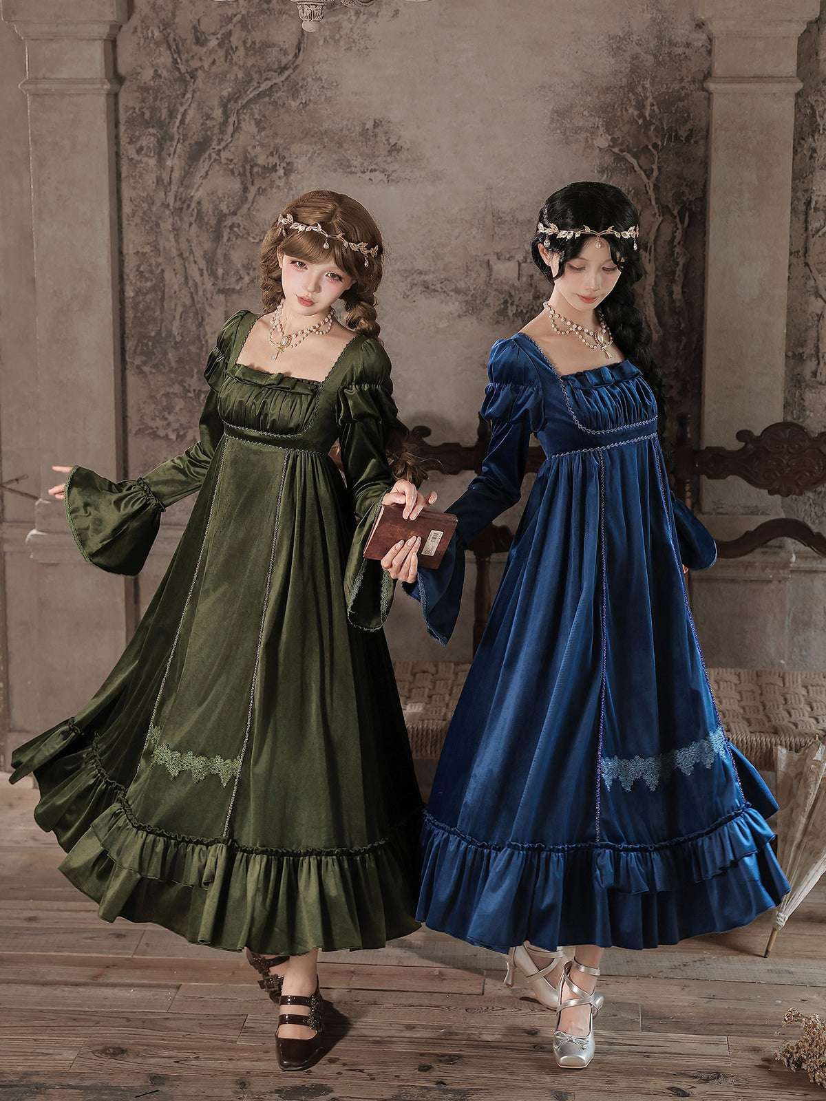 Candlelight Banquet Lolita Empire Waist OP Twin Dress