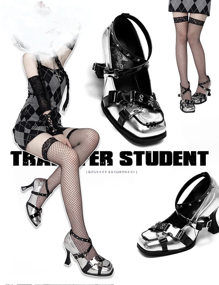 Lolita Gothic Punk High Heels Shoes LE5013