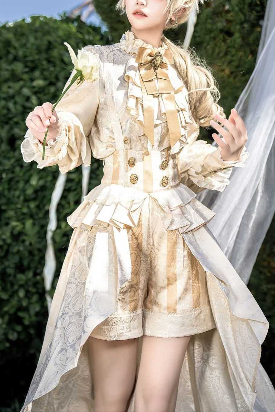 Lolita Court Prince Ouji Outfit with Suspender Pants LO1003