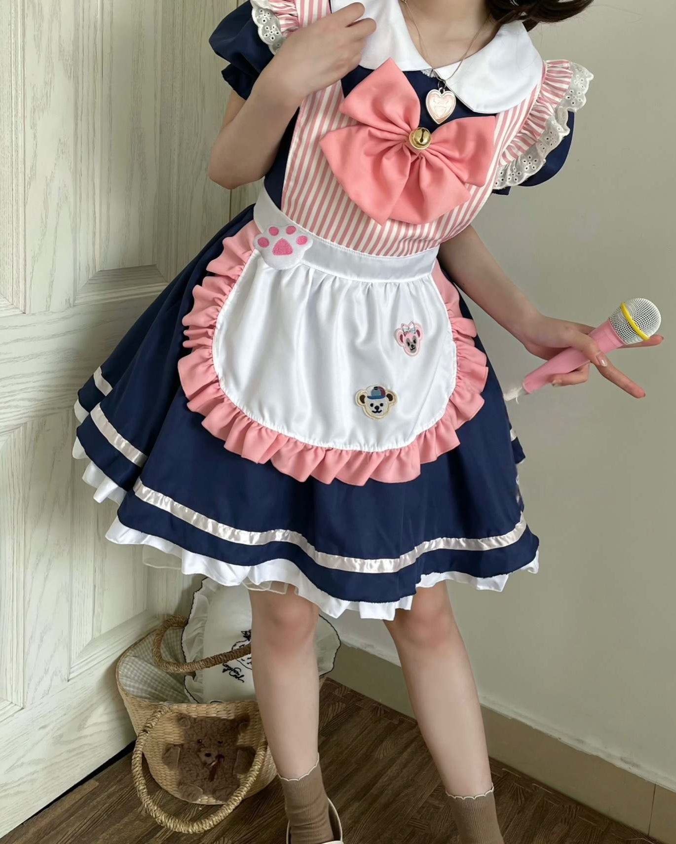 Lolita Japanese Cosplay Cafe Maid Dress LE1055