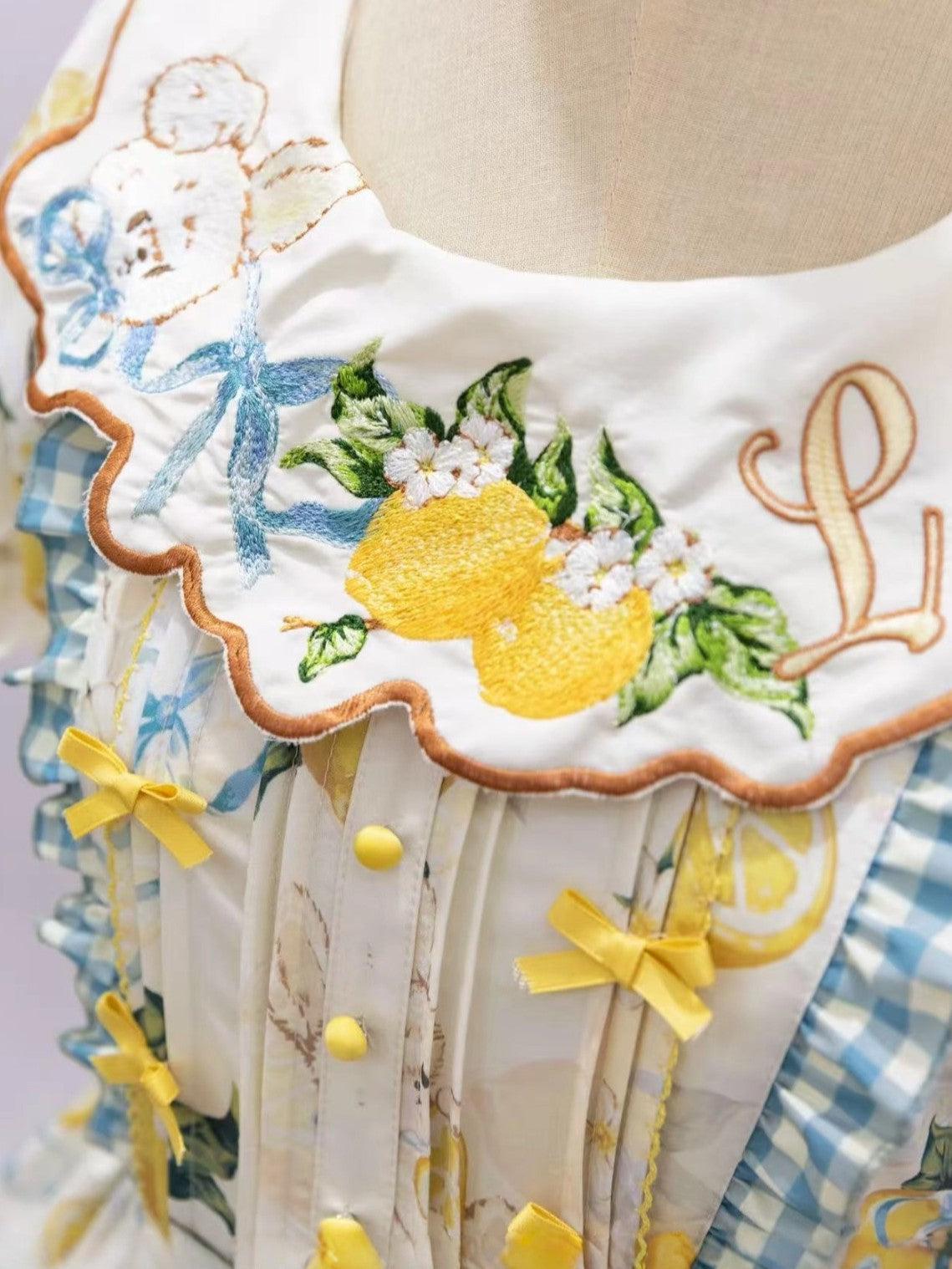 Lemon Summer Lolita OP Dress Set