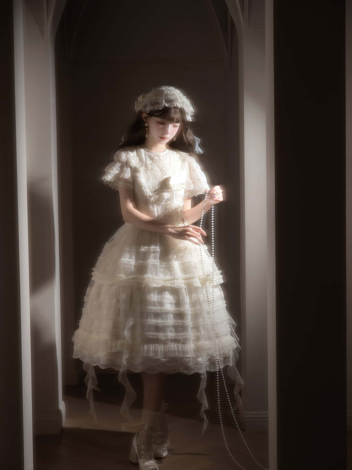 Colored Glaze Jellyfish Lolita Embroidered OP Dress