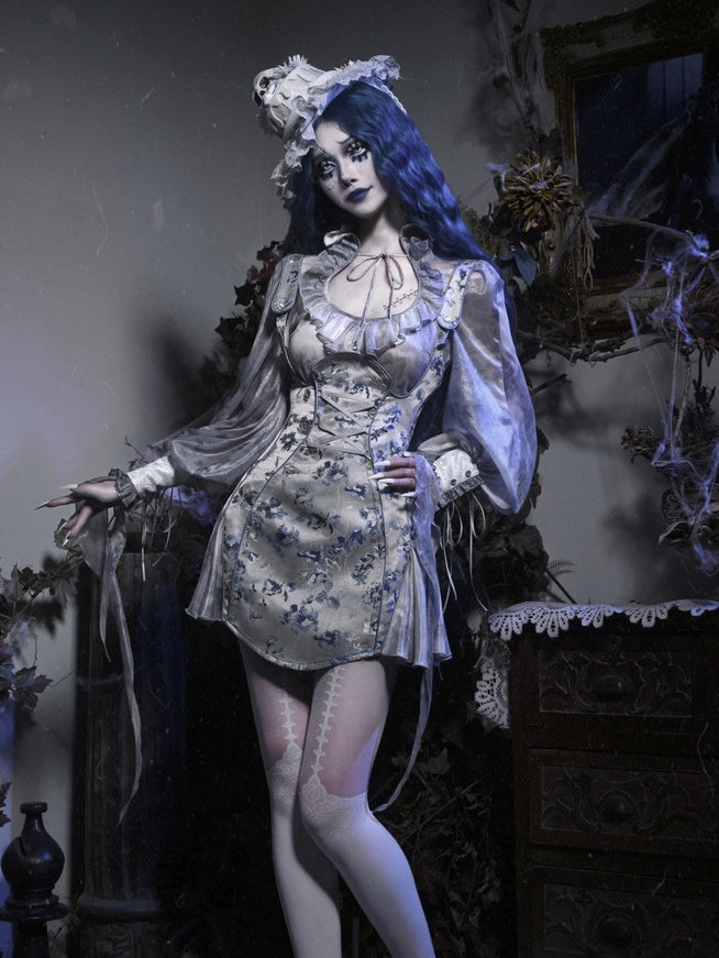 Gothic Distressed Tie-Dye Vintage Chiffon Set LG1044