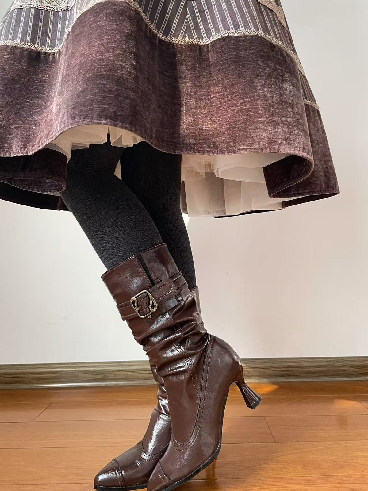 Paris Old‑Dream Vintage Elegant Classical Lolita High‑Heel Boots