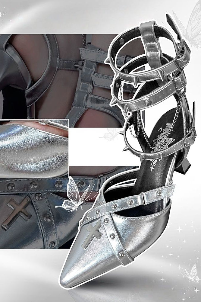 Cross Joan of Arc Gothic Stiletto Heels