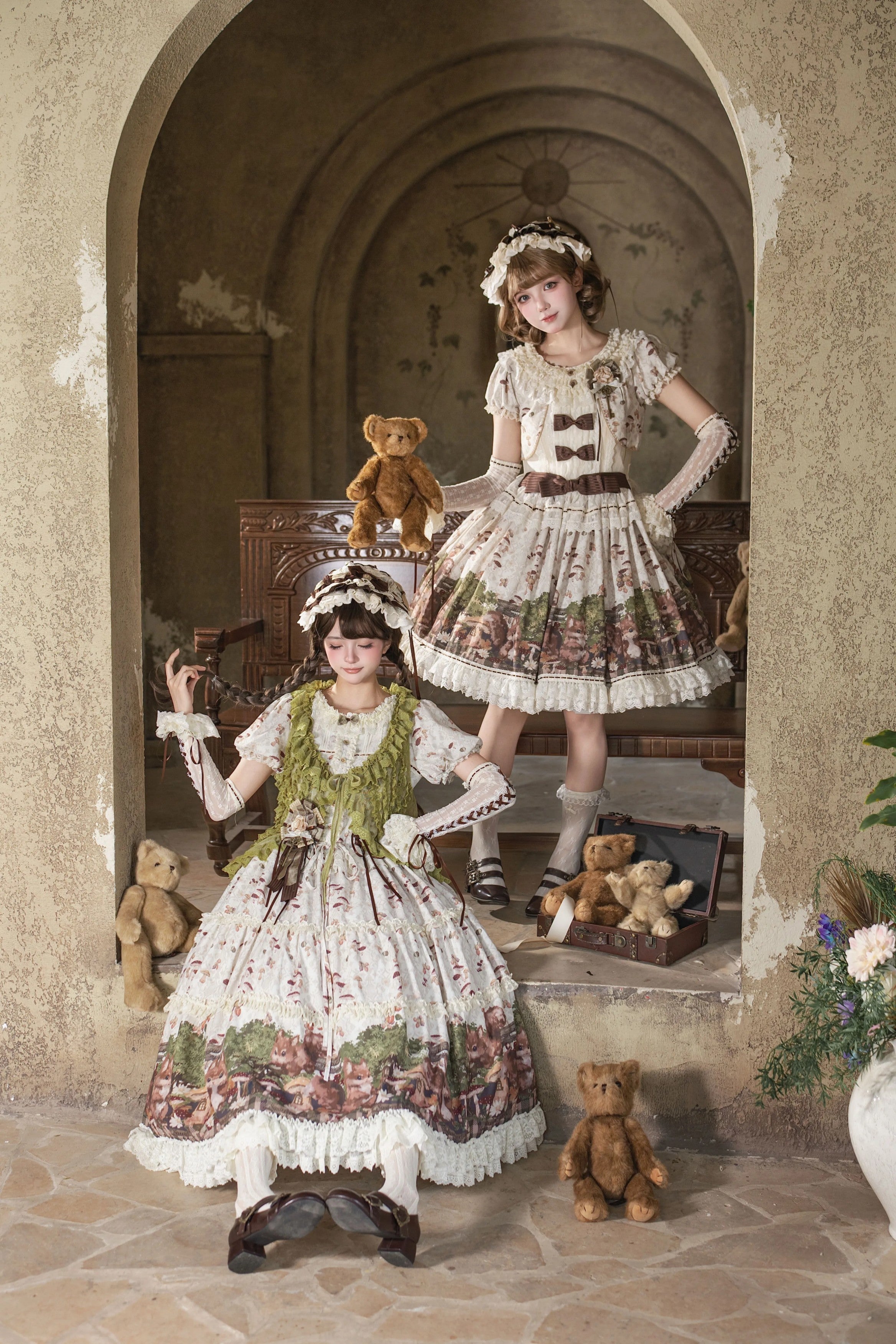 Magic Telegram Squirrel Fairytale Cottage Lolita Short OP