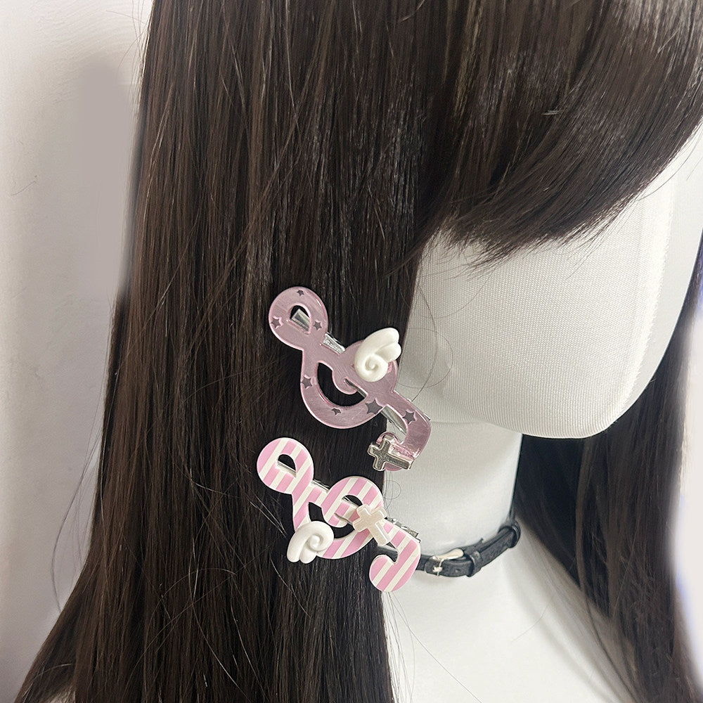 Vintage‑Y2K Lucky Musical Note Hair Clips Retro Girl Hair Accessories