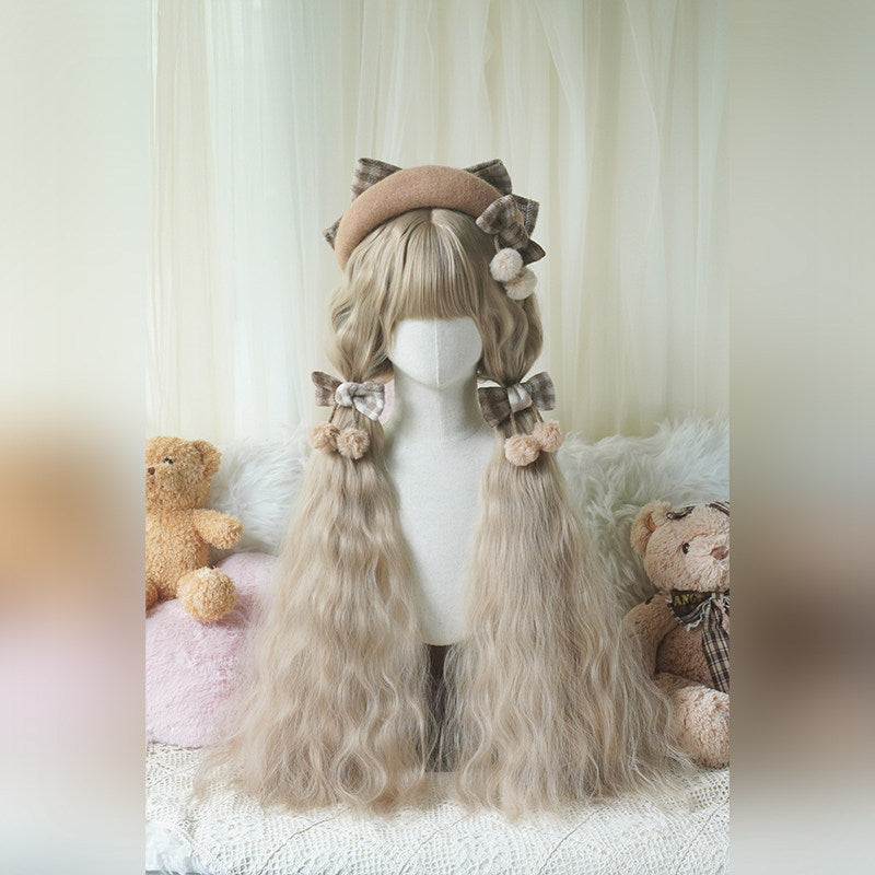 Lolita Full Bangs Long Voluminous Curly Wig in Warm Colorways