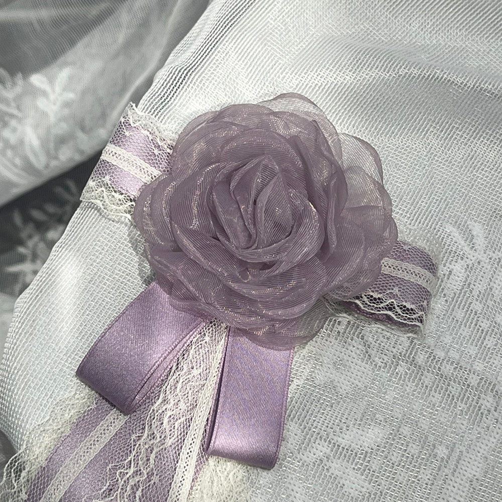 Glaze Floral Realm Lolita Printed Purple OP Dress Set