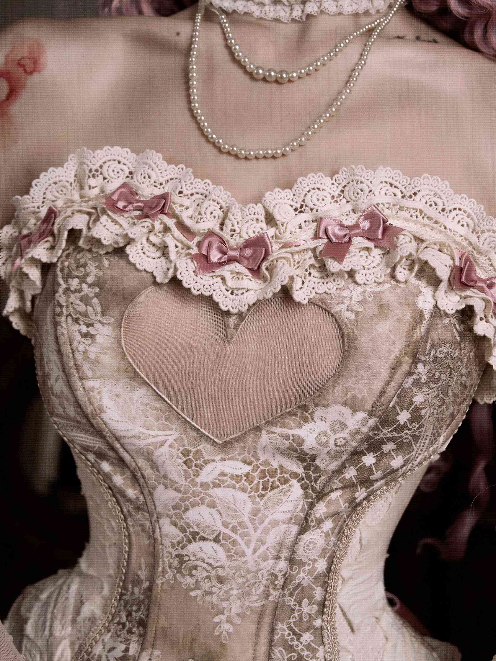 Cupid's Poem Casket Rococo Corset & Train Dress Set