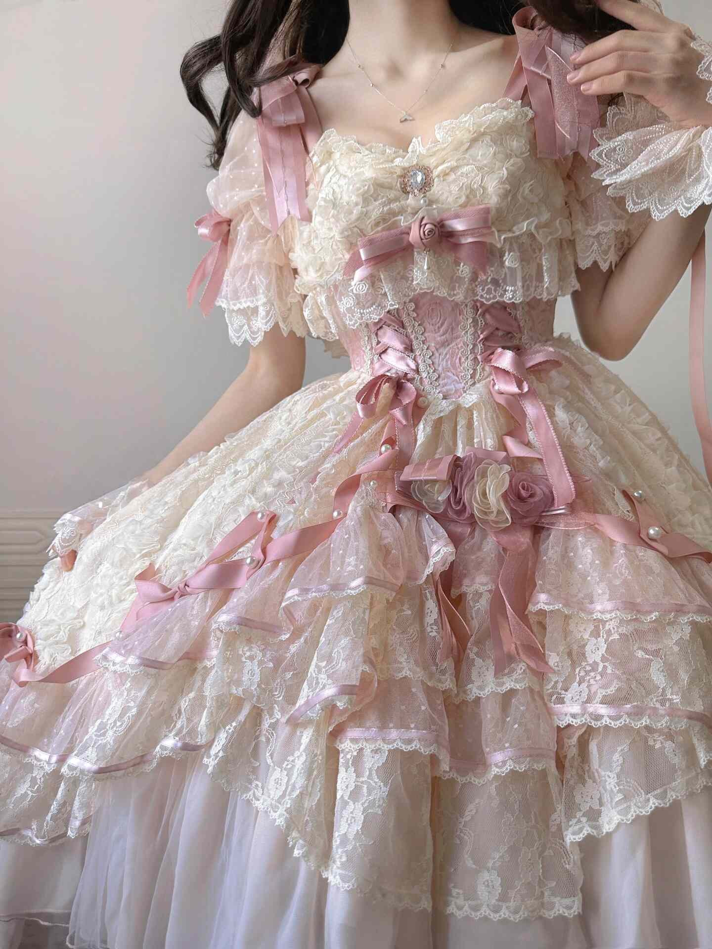 Lolita Cute Embellishment Rose Dress LS1011