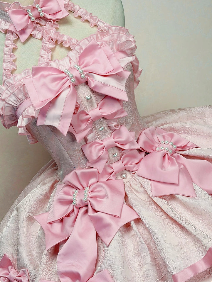 Sweet Petals Lolita Pink Halter Dress