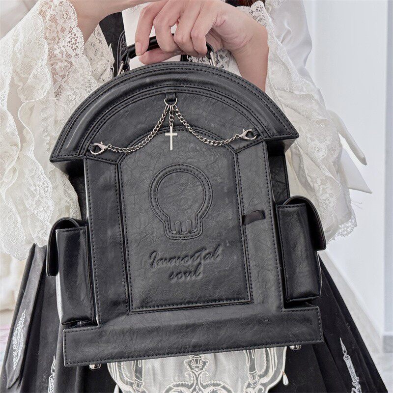 Gothic Lolita Skull Tombstone Shaped Doll Bag